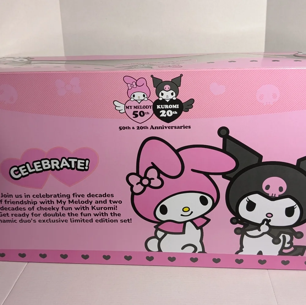 Sanrio My Melody Kuromi Anniversary Plush Set 50th 20th Limited Edition NIB - Picture 3 of 4